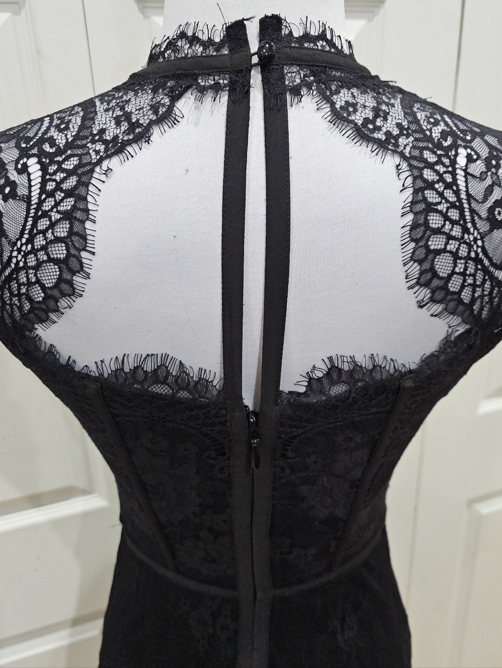 Vintage Y2K Goth Witchy Sexy Bebe Strappy Lace Corset Little Black Dress 00 XXS - Picture 9 of 16